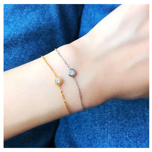 AAA+ CZ Chain Bracelet Charm Stainless Steel Jewelry for Women