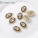 Alloy Pearl Oval Hollow Pendant for DIY Earrings Necklace
