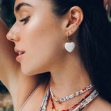 Natural Stone Heart Earrings - Sweet Romantic Style Jewelry