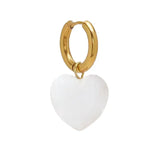 Natural Stone Heart Earrings - Sweet Romantic Style Jewelry