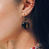Natural Stone Heart Earrings - Sweet Romantic Style Jewelry