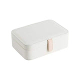 Jewelry Storage Box With Mirror For Travel PU Leather