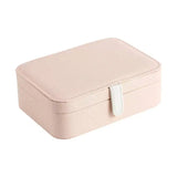 Jewelry Storage Box With Mirror For Travel PU Leather