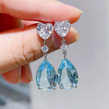 Aquamarine Zircon Summer Drop Earrings