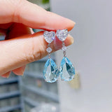 Aquamarine Zircon Summer Drop Earrings
