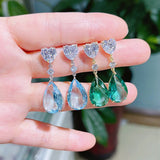 Aquamarine Zircon Summer Drop Earrings