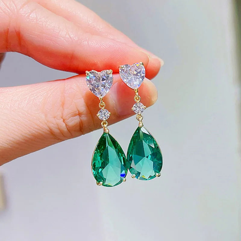 Aquamarine Zircon Summer Drop Earrings