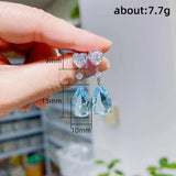 Aquamarine Zircon Summer Drop Earrings