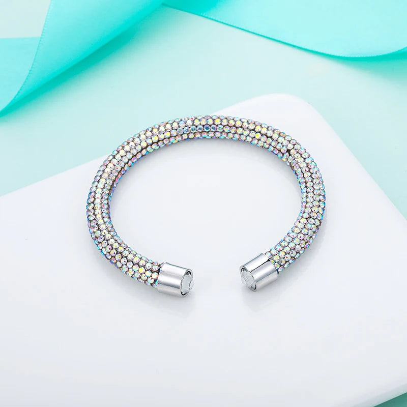 Multicolor Austrian Crystal Cuff Bracelet for Women