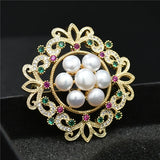Baroque Brooches Crystal Freshwater Pearls Brooch Pins Scarf Jewelry