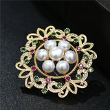 Baroque Brooches Crystal Freshwater Pearls Brooch Pins Scarf Jewelry