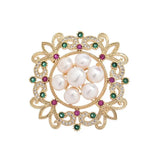 Baroque Brooches Crystal Freshwater Pearls Brooch Pins Scarf Jewelry