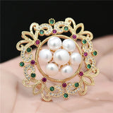 Baroque Brooches Crystal Freshwater Pearls Brooch Pins Scarf Jewelry