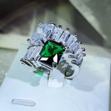 Vintage Zircon Wedding Band Ring Silver CZ Jewelry