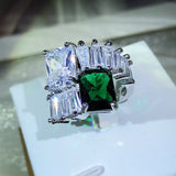 Vintage Zircon Wedding Band Ring Silver CZ Jewelry