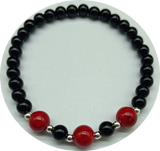 6mm Agate & Red 8mm Coral Bead Bracelet High-end Jewelry