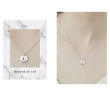 Moon Crescent Lettering S925 Silver Necklace Coin Women's