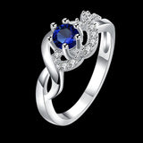 Zircon Topaz Ring 925 Silver Size 8
