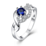 Zircon Topaz Ring 925 Silver Size 8