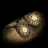 Bohemian Women's 925 Silver Earrings Hollow Cross Line Flower Earrings