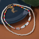 Boho Pearl Necklace Set for Women Romantic Wedding Engagement Gift