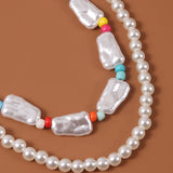 Boho Pearl Necklace Set for Women Romantic Wedding Engagement Gift