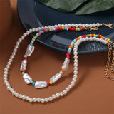 Boho Pearl Necklace Set for Women Romantic Wedding Engagement Gift