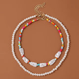 Boho Pearl Necklace Set for Women Romantic Wedding Engagement Gift