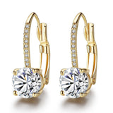 Bright Crystal 925 Silver Earrings CZ Rhinestone Jewelry For Women