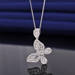 Butterfly Necklace AAAAA Zircon 925 Silver Jewelry Woman Wedding