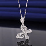 Butterfly Necklace AAAAA Zircon 925 Silver Jewelry Woman Wedding