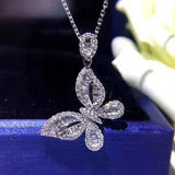 Butterfly Necklace AAAAA Zircon 925 Silver Jewelry Woman Wedding