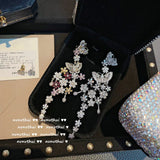 Butterfly Flower Drop Earrings Dangle Long Earring Wedding Banquet Jewelry