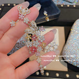 Butterfly Flower Drop Earrings Dangle Long Earring Wedding Banquet Jewelry