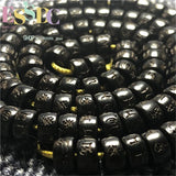 Carved 6 Words Coconut Spacer Beads for DIY Buddhist Bracelet