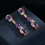 Colorful Tourmaline Ladies Earrings Amethyst Wedding Jewelry