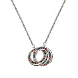 Colorful Zirconia Pendant Necklace 925 Sterling Silver Charm