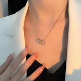 Colorful Zirconia Pendant Necklace 925 Sterling Silver Charm