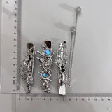Spider Crystal Hair Clips Girls Headwear Punk Chain Tassel