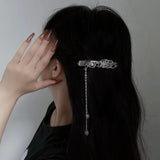 Spider Crystal Hair Clips Girls Headwear Punk Chain Tassel