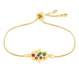 18K Colorful Crystal Zircon Bracelet Adjustable Bangle