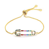 18K Colorful Crystal Zircon Bracelet Adjustable Bangle