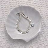 Multilayer Chains Silver Beaded Bracelet for Women N770