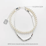 Multilayer Chains Silver Beaded Bracelet for Women N770