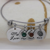 Personalized Crystal Bangles for Mom & Kids - YP3079