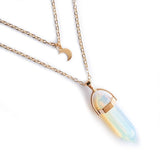 Crystal Moon Choker Hexagonal Gemstone Necklace