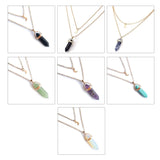Crystal Moon Choker Hexagonal Gemstone Necklace