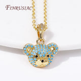 Bears/Pigs Pendant Necklace 18K Plated Zircon Charms for Women, Girls Party