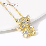 Bears/Pigs Pendant Necklace 18K Plated Zircon Charms for Women, Girls Party