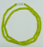 Cyan 2x4mm Faceted Bead Necklace 18 Inch Women's Charm Necklace